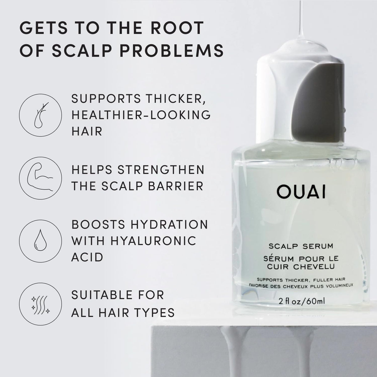 OUAI Scalp Serum for Thicker, Fuller-Looking Hair – 2 oz / 60 ml