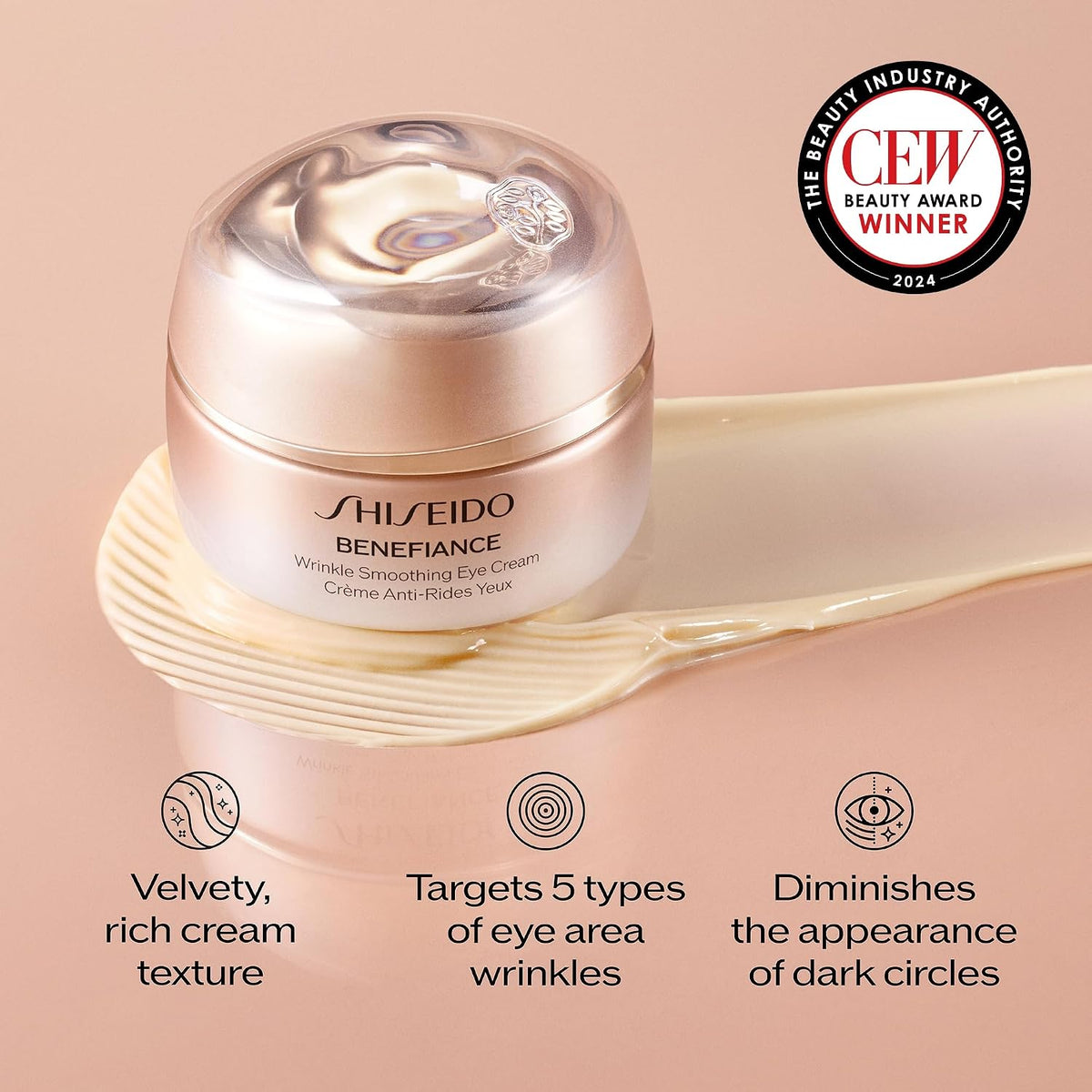 SHISEIDO BENEFIANCE Wrinkle Smoothing Eye Cream 0.51oz 2-Pack
